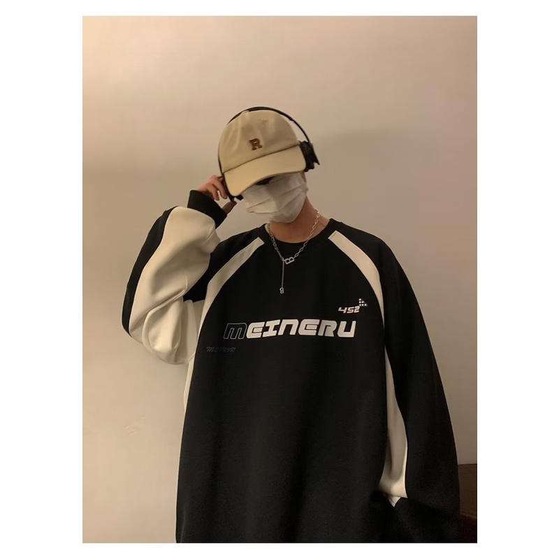 Áo Sweater Cổ Tròn Dáng Rộng Phong Cách Đường Phố Thời Trang Mùa Xuân 2023