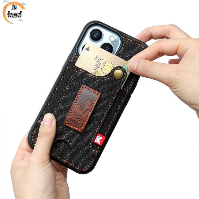 Ốp Điện Thoại Dạng Ví Có Ngăn Đựng Thẻ Và Dây Đeo Cổ Tay Cho Iphone13 Pro / Iphone14