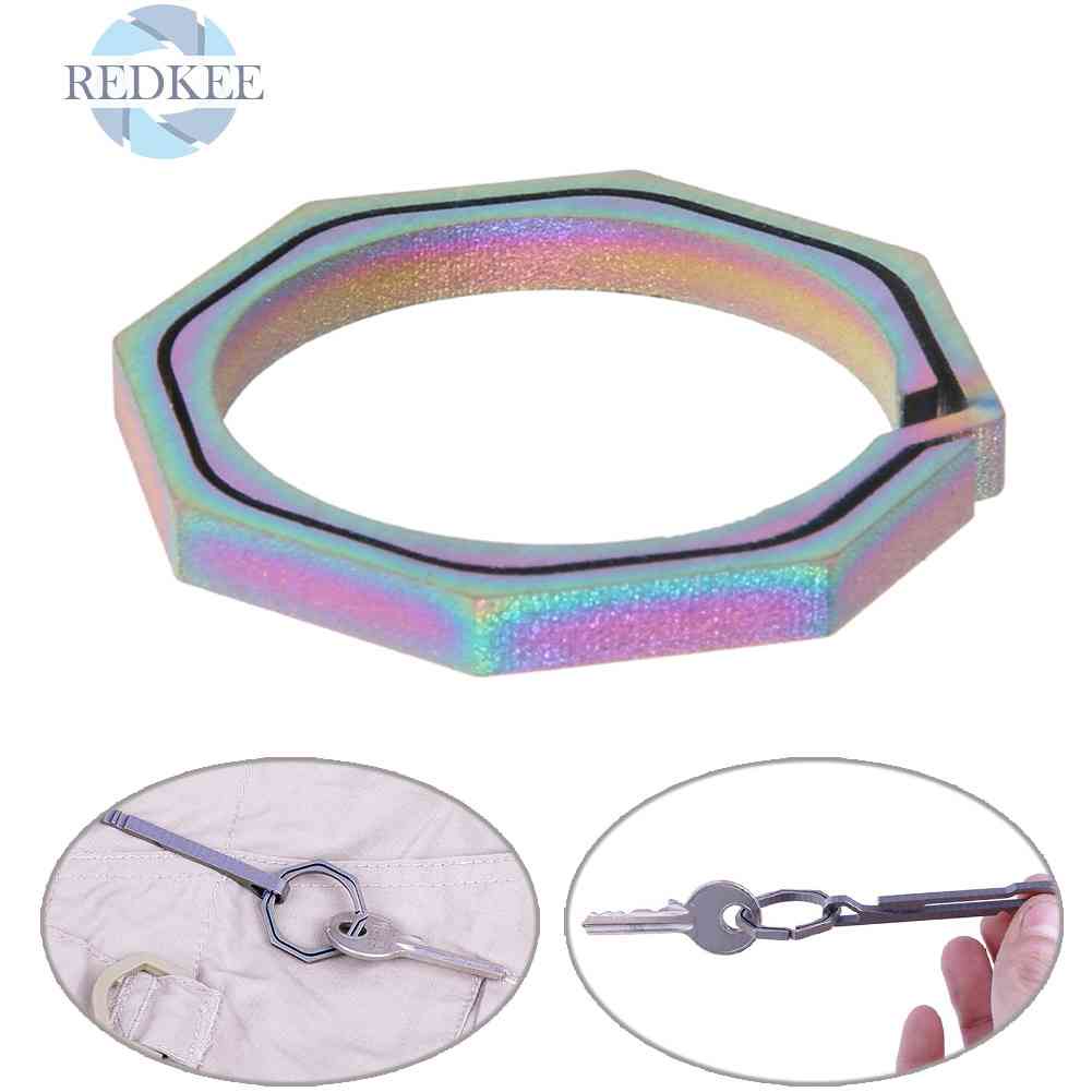 Móc Khóa Hình Bát Giác Bằng Titan 30mm TC4 Ti