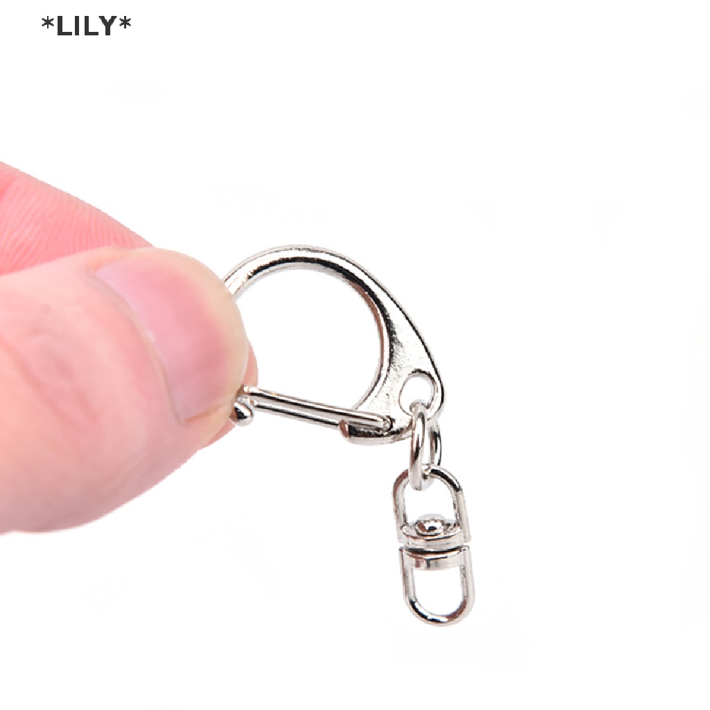 LILY 10pcs DIY đánh bóng bạc Keyring Keychain chia Vòng ngắn chuỗi vòng chìa khóa uuu