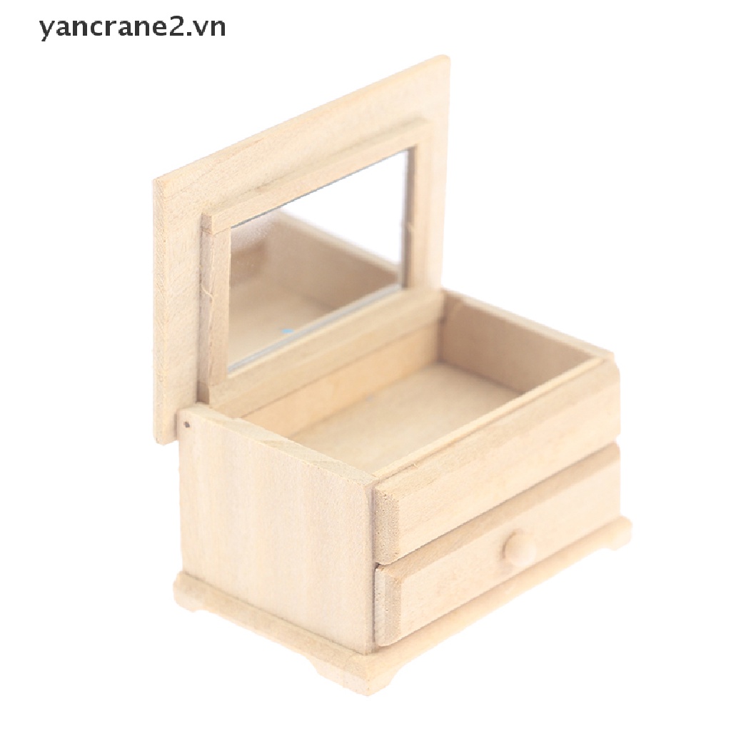 {YAN2} Bàn Ngăn Kéo Mini Có Gương Lật Và Ngăn Kéo Cho Nhà Búp Bê {yancrane2.vn}