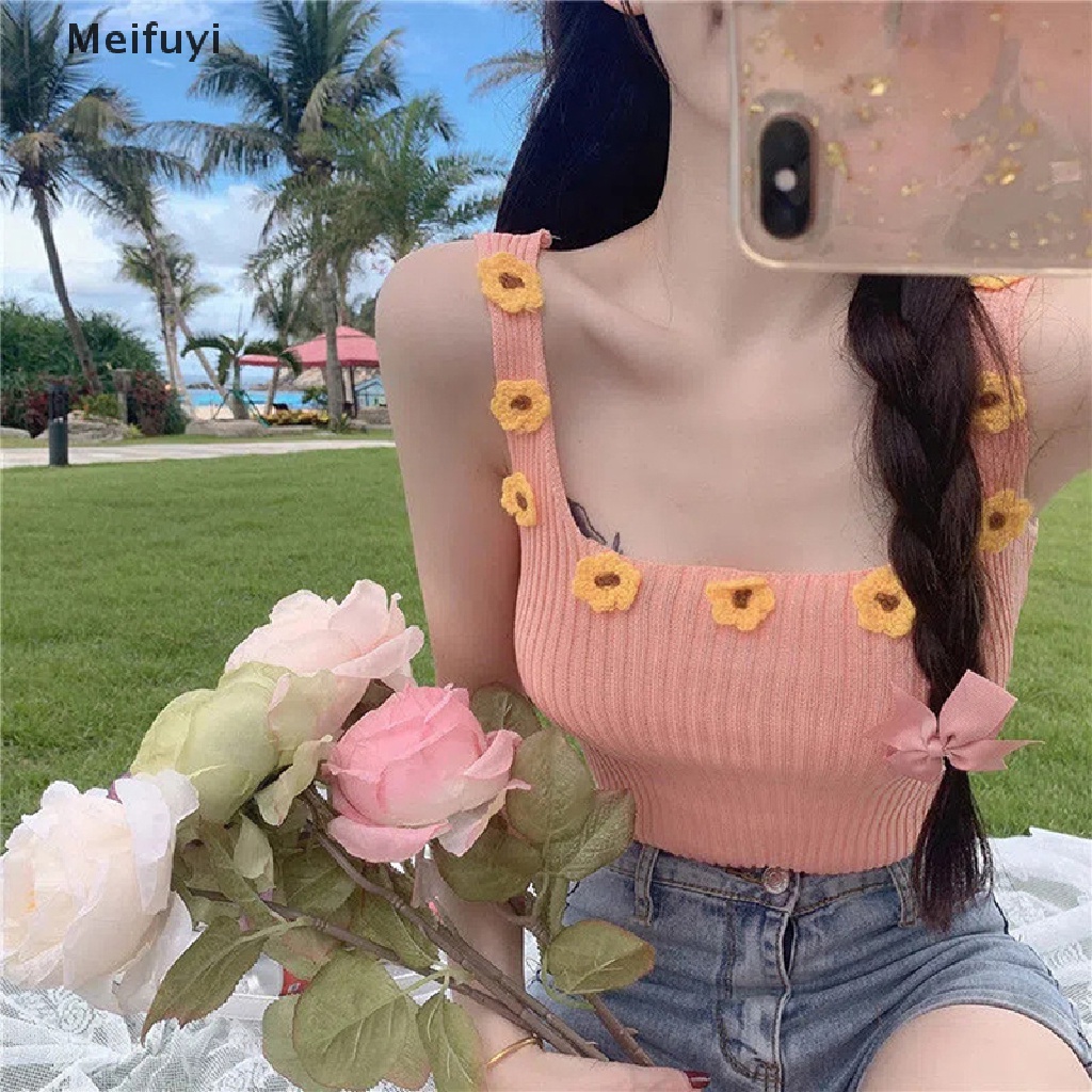 Áo Croptop Dệt Kim Không Tay Màu Sắc Trơn Gợi Cảm Cho Nữ