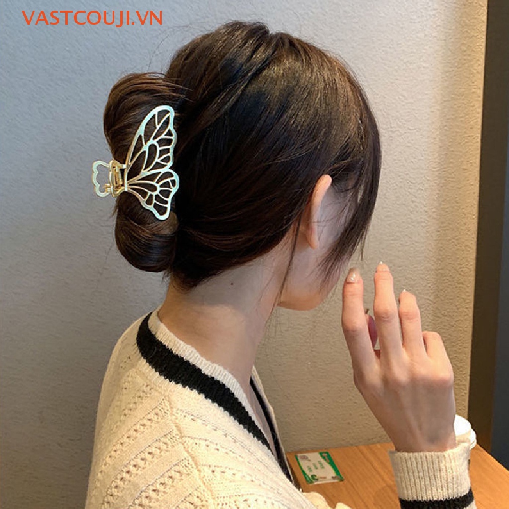 Kẹp Tóc Bướm Kim Loại Màu Vàng Thời Trang