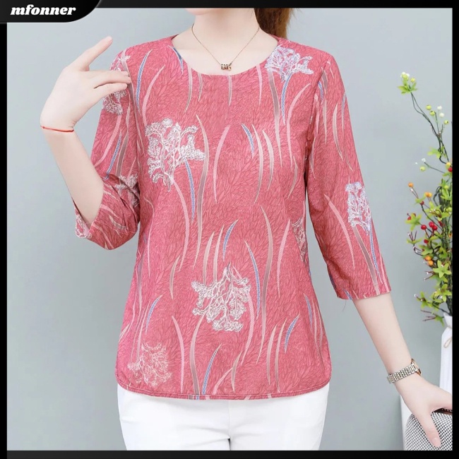 Áo Thun Tay Ngắn Cổ Tròn In Họa Tiết Hoa Phong Cách Cổ Điển Thời Trang Cho Nữ