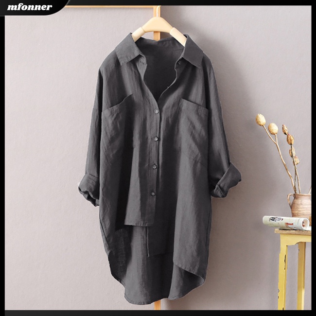 Áo Sơ Mi Dài Tay Màu Sắc Đơn Giản Thời Trang Cho Nữ