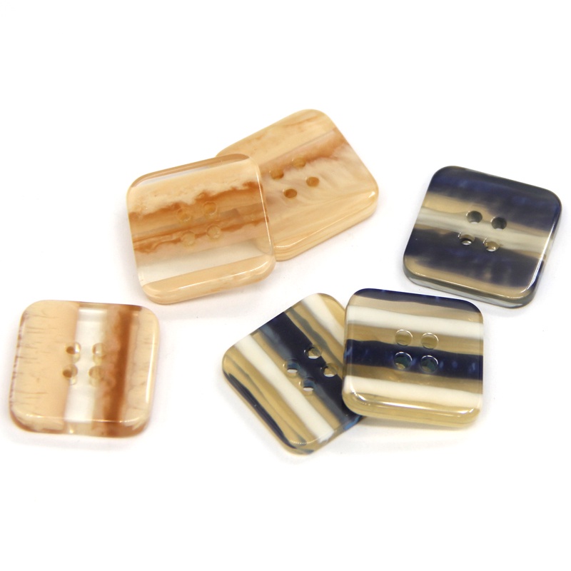 Set 5 Nút Áo 2 Lỗ 25mm Hình Vuông Bằng Nhựa Resin Thời Trang