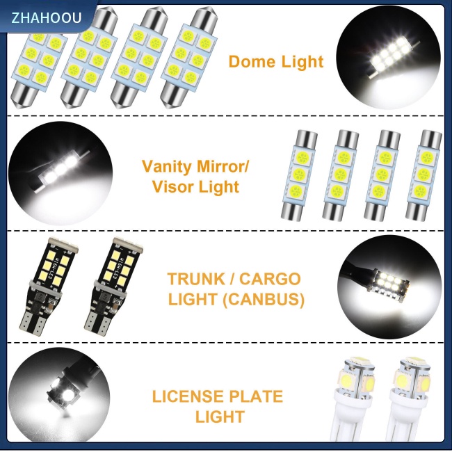 ☃Nhà Cửa☃ Set 12 Bóng Đèn Led T10 T15 6000k 360 Độ Cho Xe Hơi