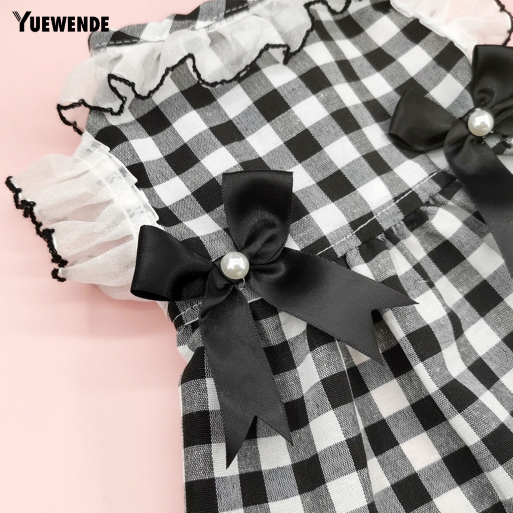 Đầm Họa Tiết Caro Đính Nơ Xinh Xắn Thoải Mái Thời Trang Mùa Hè Cho Thú Cưng