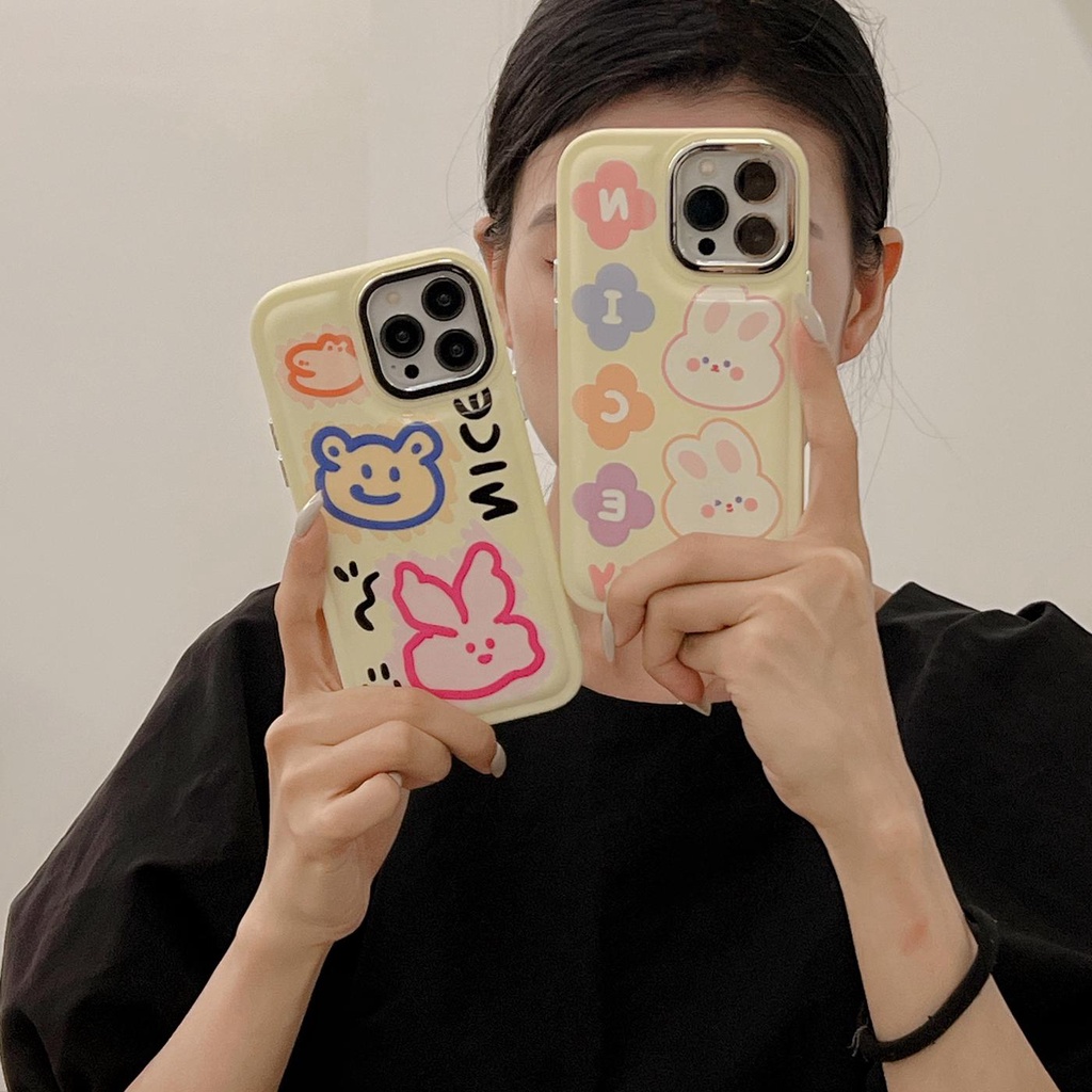 Ốp Điện Thoại Silicon TPU Mềm Có Đệm Khí Chống Sốc In Hình Hoạt Hình Dễ Thương Cho iPhone 14 13 12 11 PRO MAX