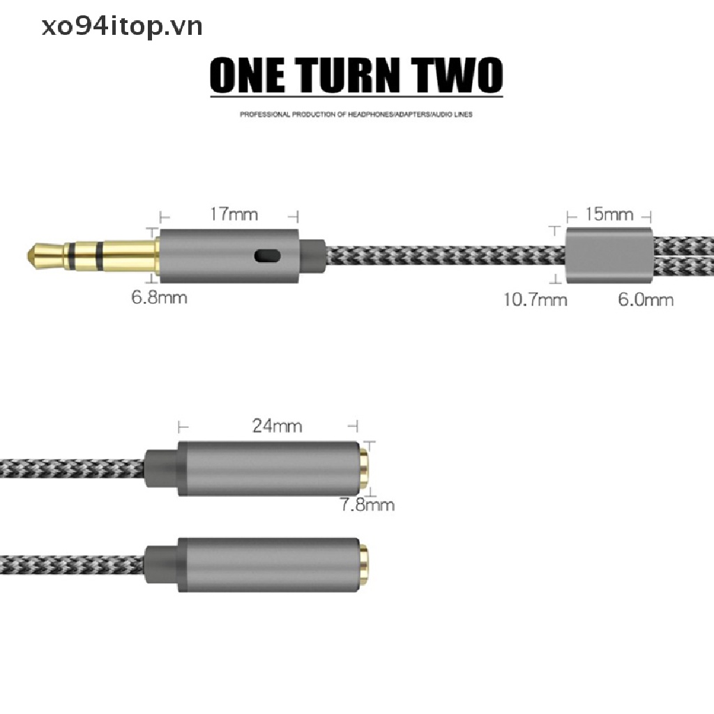 Dây Cáp Âm Thanh Bện Sợi Nylon Hai Đầu Cắm 3.5MM