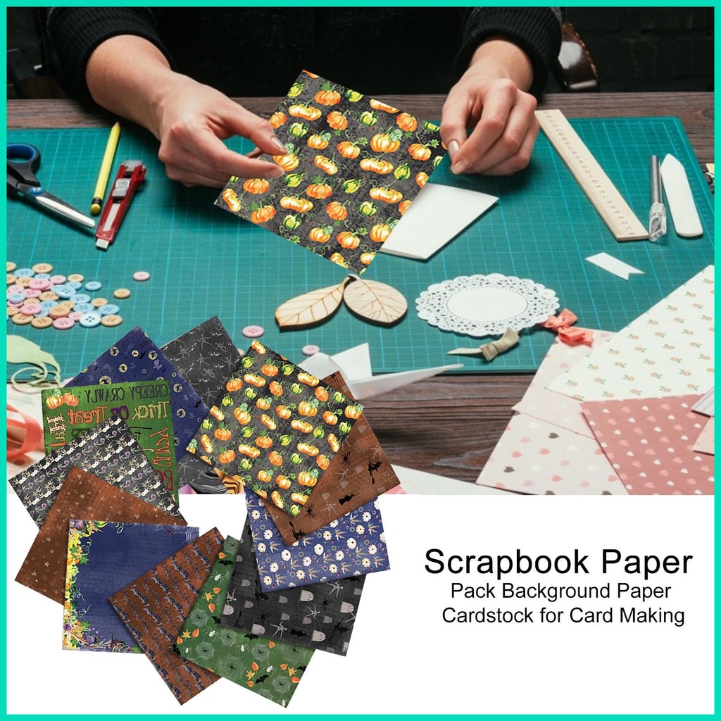 Bộ 24 Tờ Giấy In Họa Tiết Halloween Dùng Trang Trí Sổ Tay