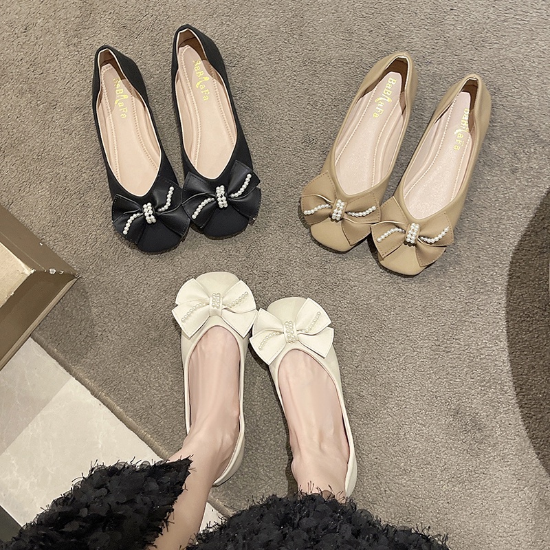 Giày Lười Da Đế Bằng Mũi Vuông Đính Pha Lê Thời Trang Cao Cấp Cho Nữ