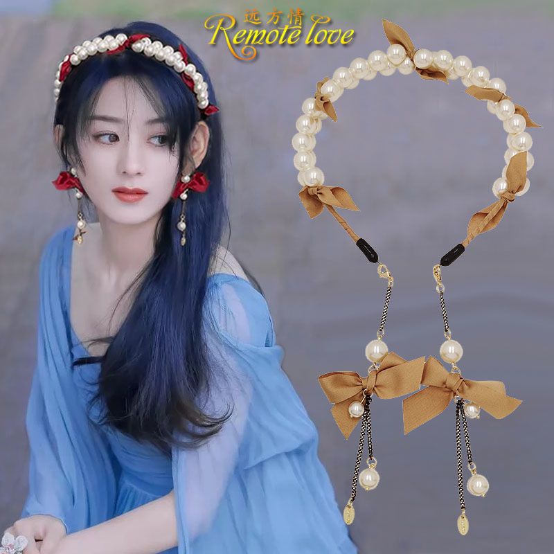 Băng Đô Cài Tóc Đính Nơ Và Ngọc Trai Thời Trang Y5ie T1096