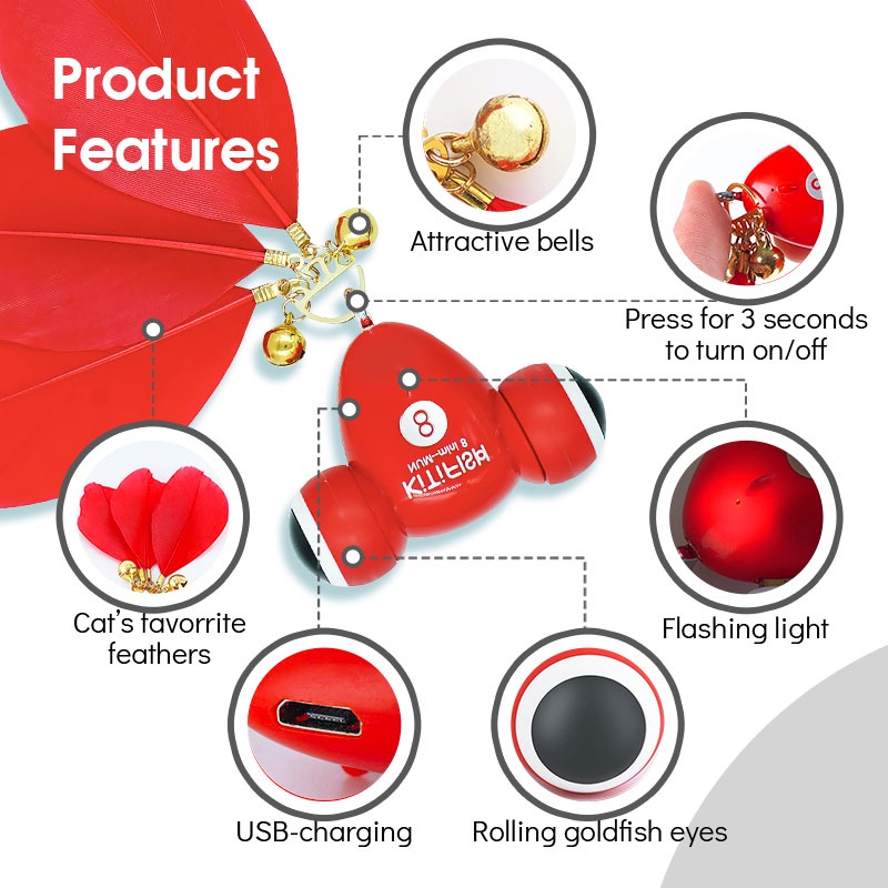 HamshMoc Đồ Chơi Điện Tử Thông Minh Có Đèn Và Âm Thanh Vui Nhộn Cho Mèo Cưng