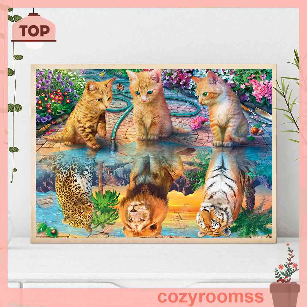 Tranh Đính Đá Kim Cương Toàn Bộ 5D DIY Hình Vẽ Chữ Feline