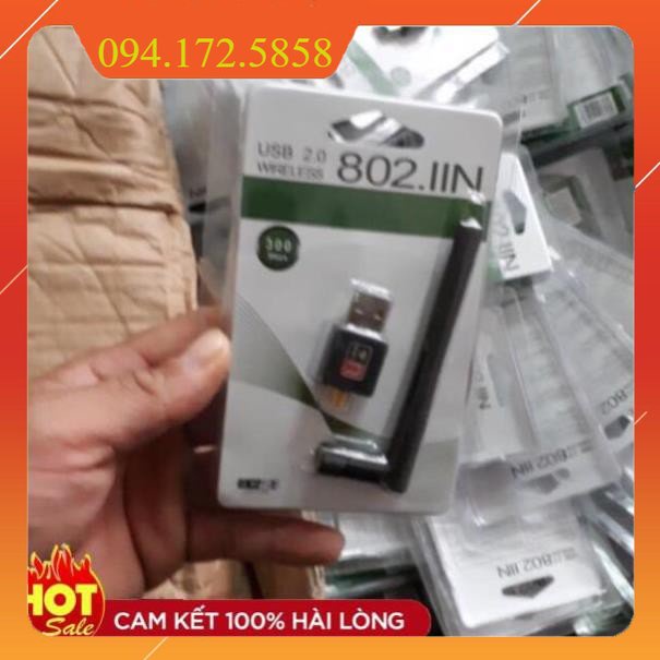 Usb thu wifi 802 có râu ăng ten cho laptop máy tính pc bắt wifi khỏe hơn