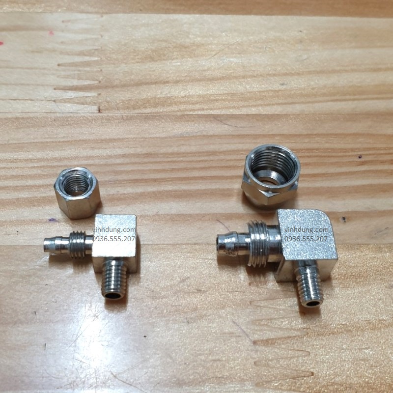 Đầu nối nhanh dạng xiết - góc ren M3/M5