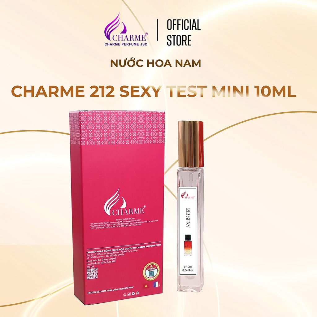 Nước hoa nam chính hãng Charme 212 Sexy  phong cách lịch lãm cuốn hút lưu hương lâu - chai 50ml