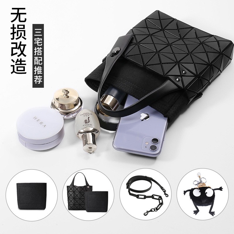 Issey miyake acrylic dây chuyền da hai trong một phù hợp với dây đeo túi tote issey miyake để thay thế diy