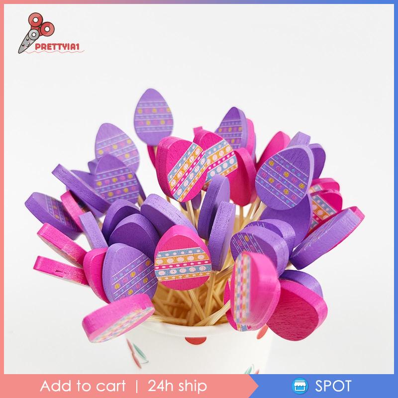 [Prettyia1] Set 100 Que Xiên Trái Cây Trang Trí Bánh Sandwich Cho Lễ Phục Sinh