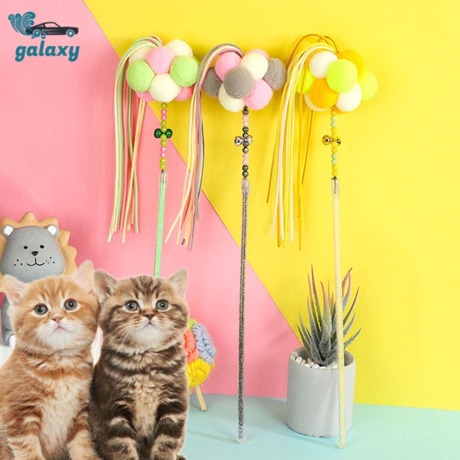 Gậy Trêu Mèo Hình galaxy Có Chuông Và Bóng Lông Tua Rua Giúp Giảm Căng Thẳng