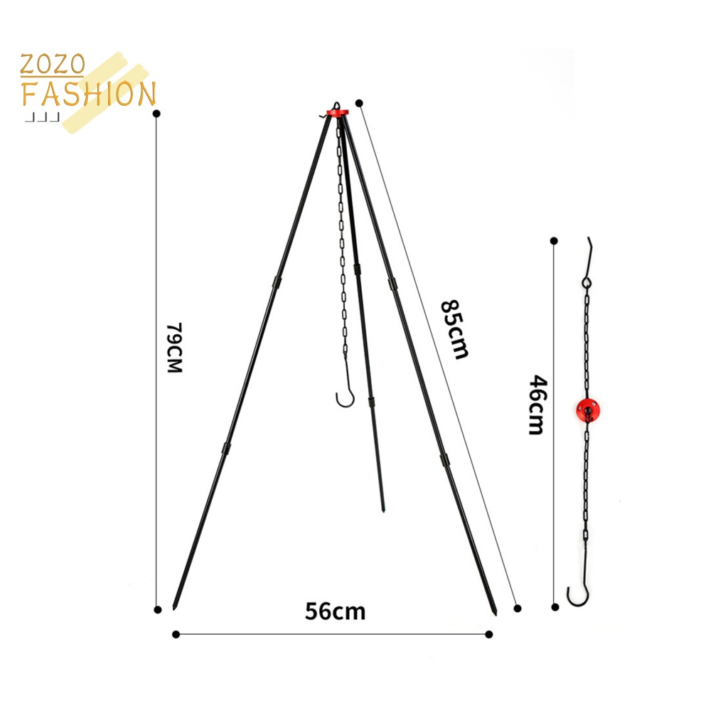 1 Bộ Giá Đỡ Ba Chân Cắm Trại Chống Trượt Có Thể Gấp Gọn Tiện Dụng