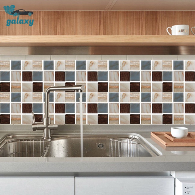Galaxy Bộ 6 Tấm Dán Tường Bằng PVC Chống Thấm Nước / Dầu Mỡ Tiện Dụng Cho Nhà Bếp