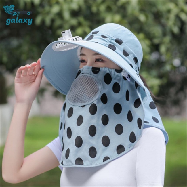 Galaxy Mũ Chống Nắng Kèm Quạt Bảo Vệ Cổ Chống Tia Uv Có Thể Sạc Lại
