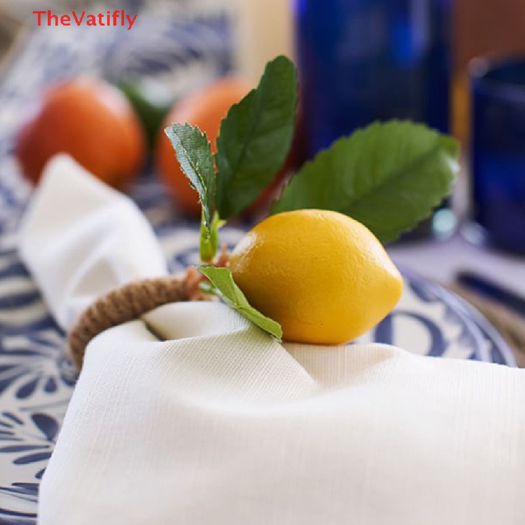 [Thevalifly] Vòng Nhẫn Giữ Khăn Ăn Giả Chanh / Trái Cây / Khăn Ăn Khách Sạn Bán