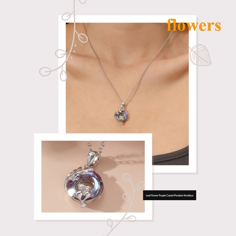 Vòng cổ Mặt Hình Cú Mèo Đính Đá Pha Lê Tím Xanh Dương Sang Trọng Thời Trang Cho Mẹ Và Bé