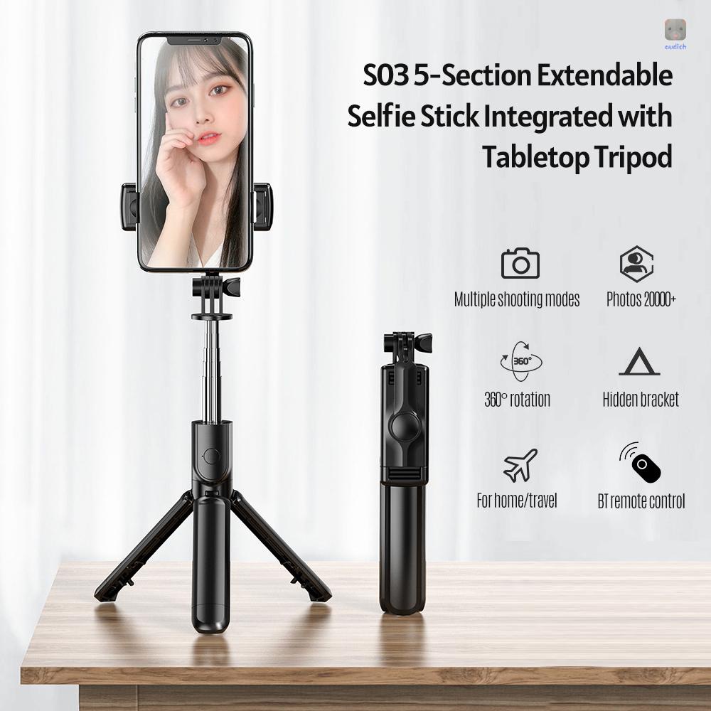 Gậy Tự Sướng 5 Phần Mở Rộng Tích Hợp Gậy Tự Sướng Tích Hợp Gậy Ba Chân Để Bàn Có Điều Khiển BT Tương Thích Với Điện Thoại Huawei Cho Chân Dung Chụp Ảnh