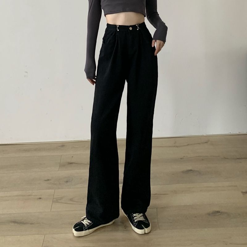 Quần Jean Ống Rộng Lưng Cao Phong Cách Retro Thời Trang Mùa Hè Mới Cho Nữ