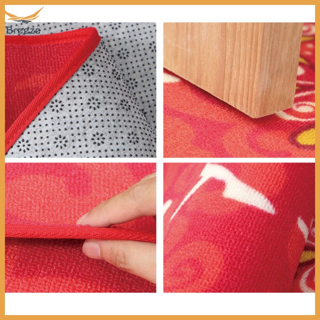 Thảm lót cửa chùi chân Chống Trượt Hình Chữ Nhật Họa Tiết Năm Mới Phong Cách Trung Hoa