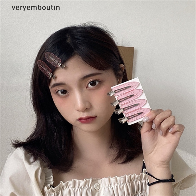Set 4 Kẹp Tóc Mỏ Vịt Bằng Nhựa Trong Suốt Màu Kẹo Ngọt