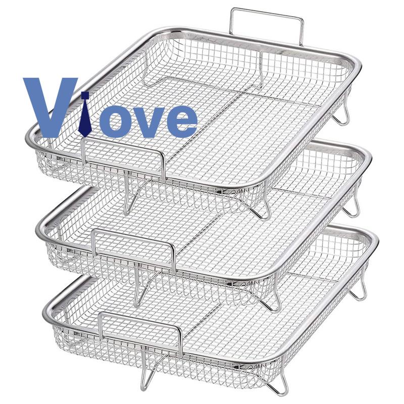 Bộ 3 Giỏ Lưới Thép Không Gỉ Chống Dính Dùng Cho Lò Nướng