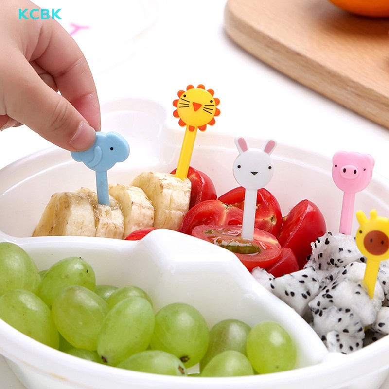 Bộ 10 Nĩa Ghim Trái Cây Hình Động Vật Xinh Xắn
