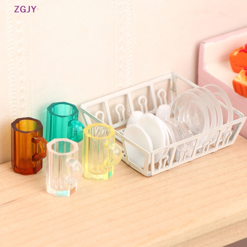 1 Bộ Cốc / Đĩa / Cốc / Dĩa Mini Tỷ Lệ 1: 12 Độc Đáo Trang Trí Nhà Búp Bê Mới