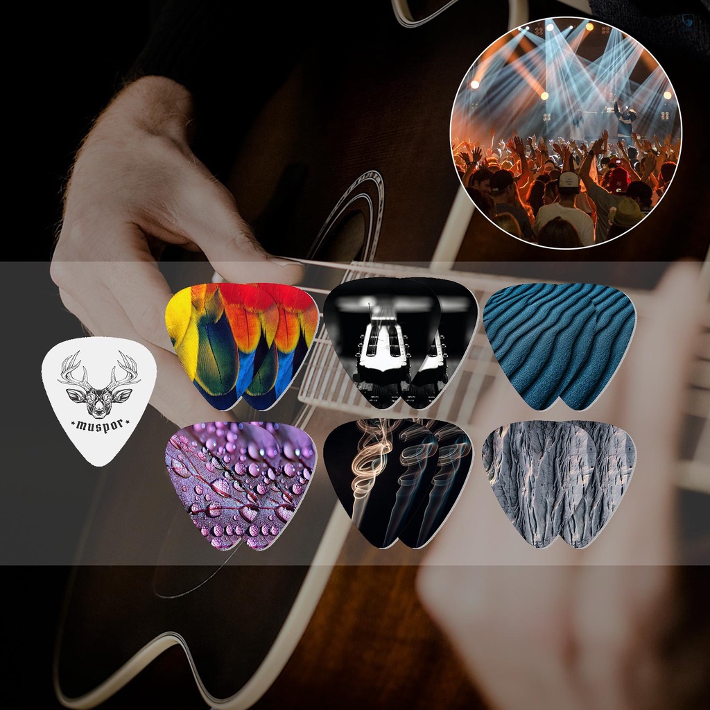 Hộp Sắt MX0299D 13 Miếng Gảy Đàn Guitar Điện 0.71mm Nhiều Màu Sắc