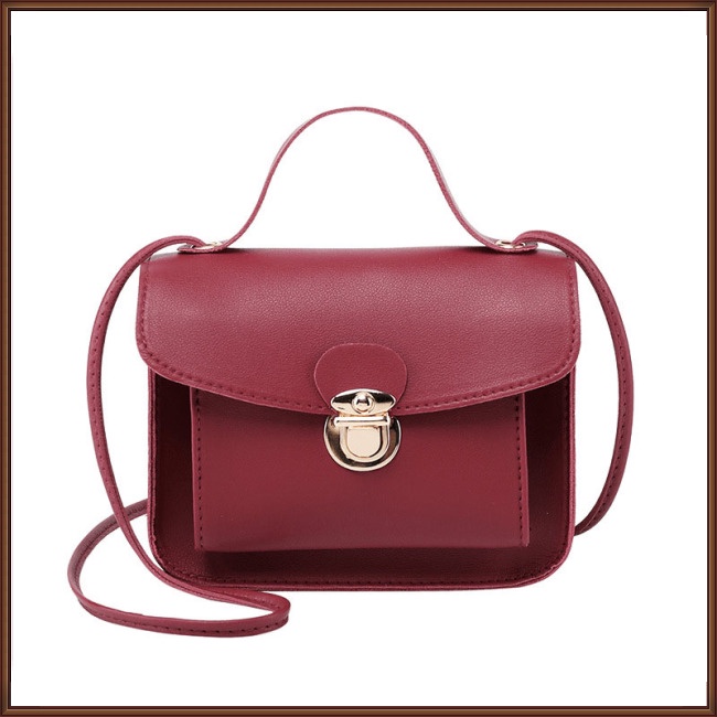 Túi Đeo Vai Hình Vuông Cỡ Nhỏ Màu Trơn Thời Trang Cho Nữ