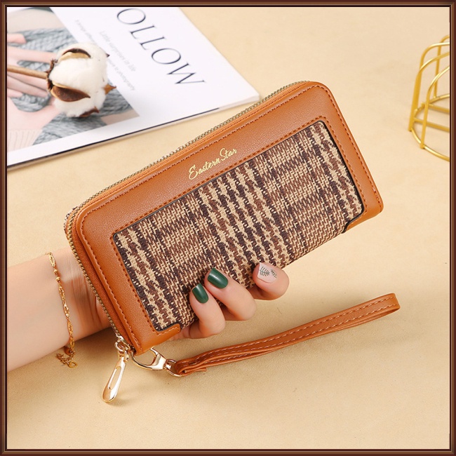 Ví Da Pu Cỡ Lớn Có Ngăn Đựng Thẻ Và Khóa Kéo Đa Năng Thời Trang Công Sở Cho Nữ Giá Đỡ