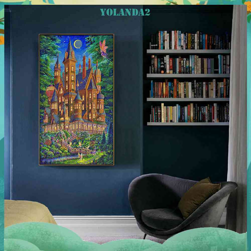 Bộ Tranh Đính Đá Toàn Diện Họa Tiết Lâu Đài Cổ Tích Độc Đáo Trang Trí Nhà