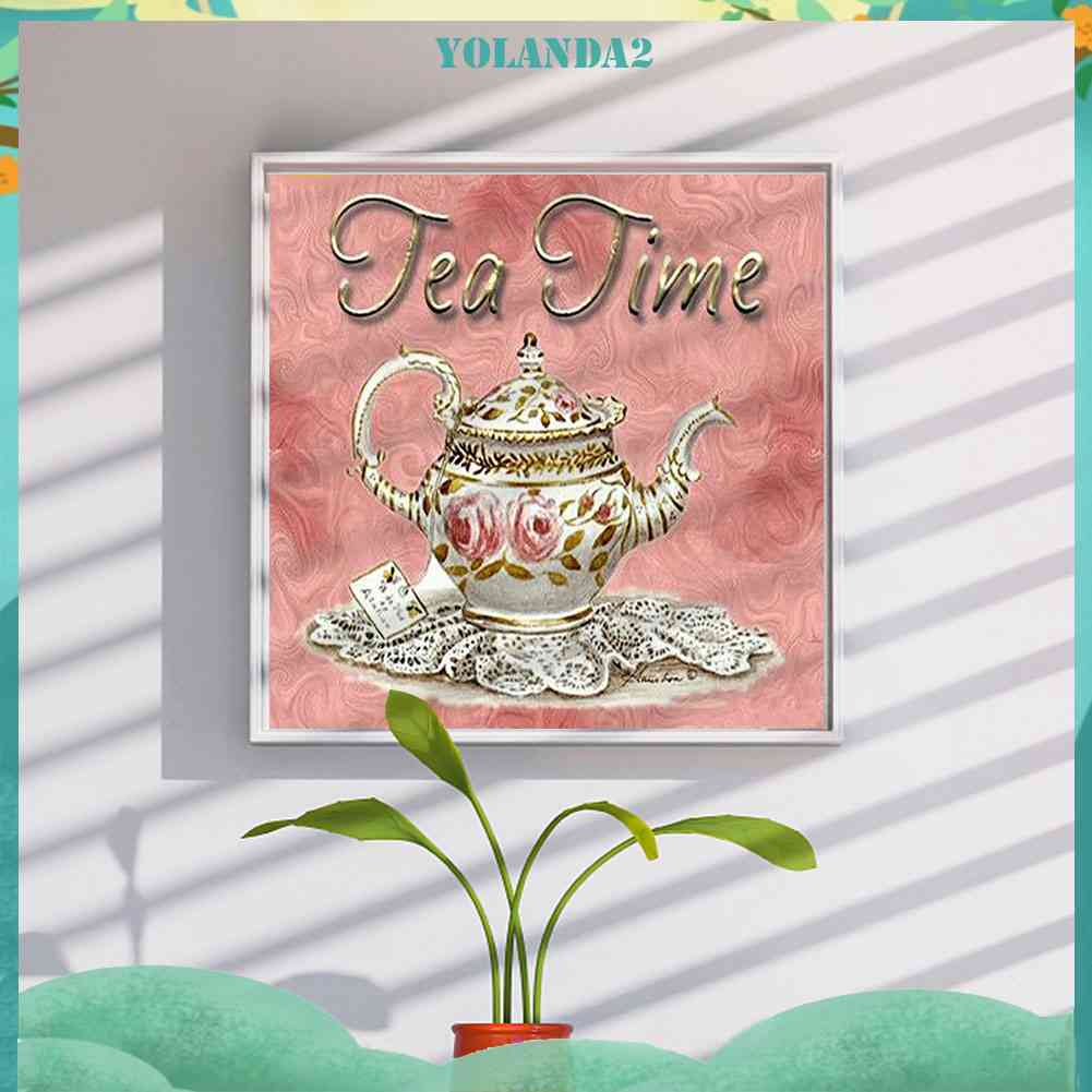 Tranh Đính Đá Kim Cương Toàn Bộ 5D DIY Hình Vẽ Tách Cà Phê