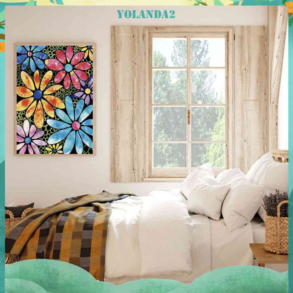 Bộ Tranh Đính Đá 24 Màu Sắc Họa Tiết Hoa Phong Cách Mosaic Độc Đáo Trang Trí Nhà Cửa