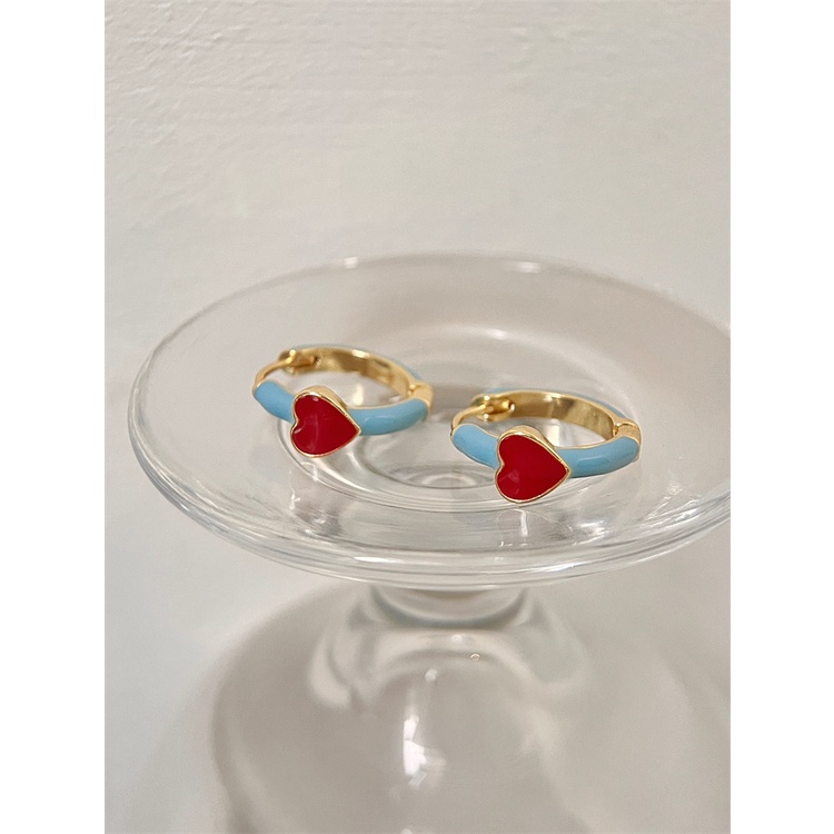 Khuyên Tai Trái Tim Năm Mới Màu Trắng Thiết Kế Nhỏ Nhắn Xinh Xắn Dành Cho Nữ