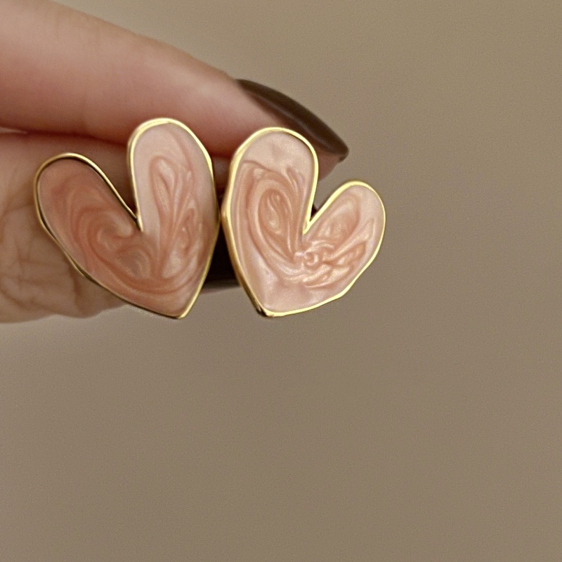 Bông Tai Hình Trái Tim Đính Kim Tuyến Lấp Lánh Dễ Phối Đồ Thời Trang Cho Nữ