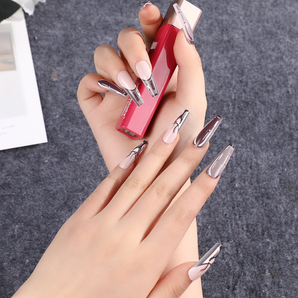 Bộ Móng Tay Giả Siêu Linh Hoạt Lâu Trôi Họa Tiết Múa Ba Lê