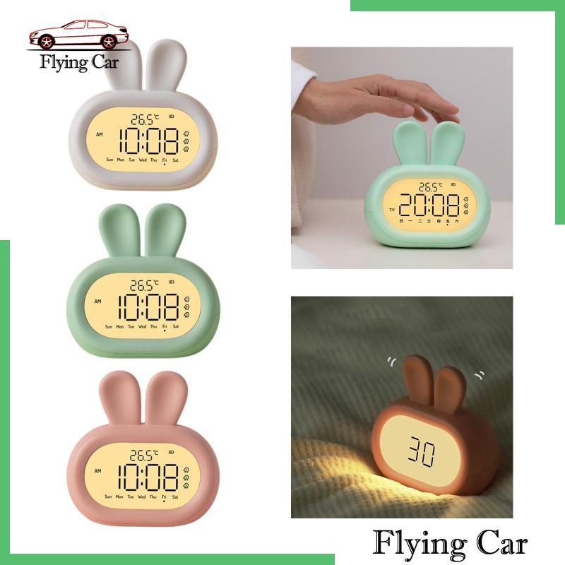 [Lzdjfmy2] Đồng Hồ Để Bàn Cạnh Giường Hiển Thị Nhiệt Độ Trong Nhà Màu Trắng
