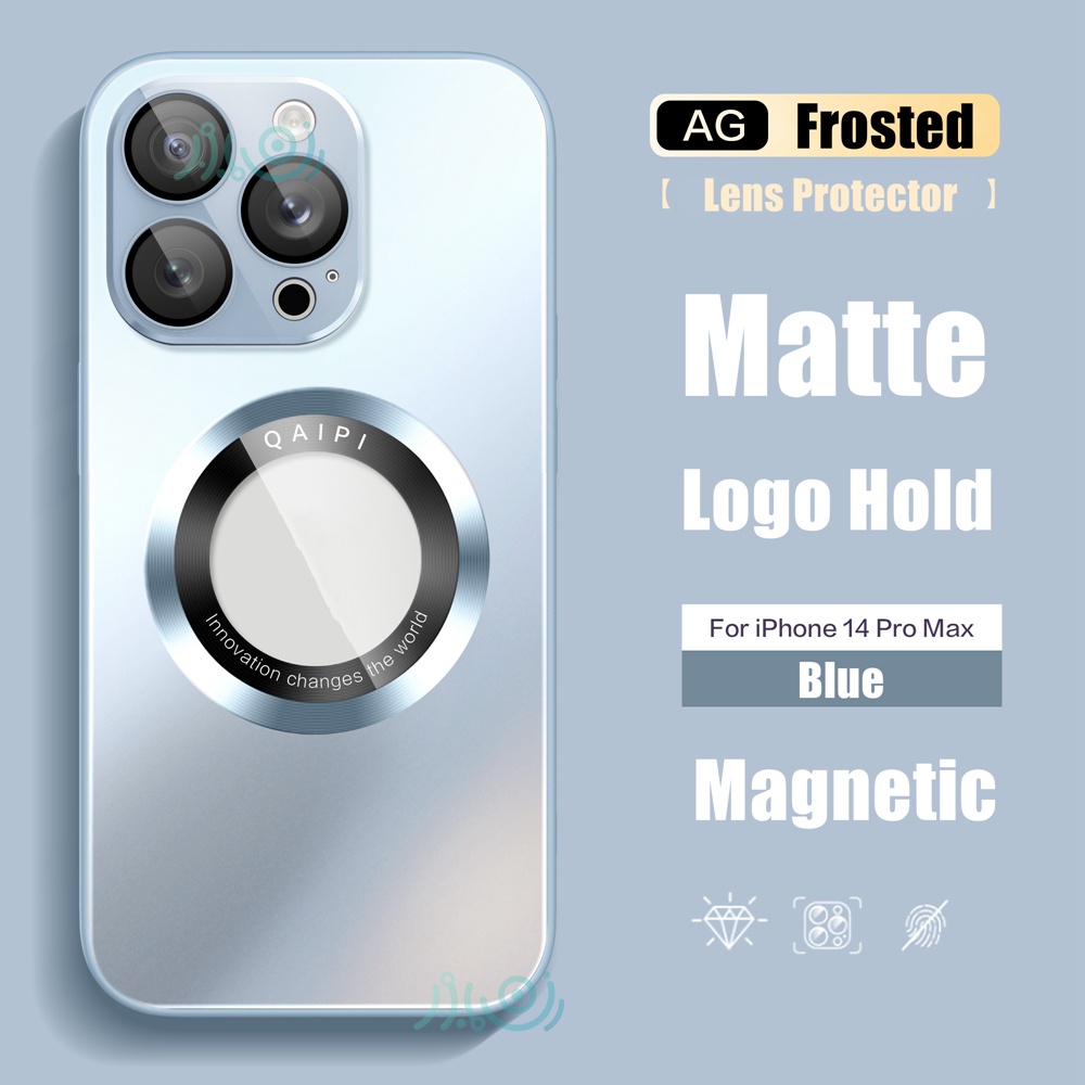 Ốp Điện Thoại Mặt Kính Nhám In Logo AG Cao Cấp Cho iPhone 13 14 Pro Max iPhone 11 12 Pro Max