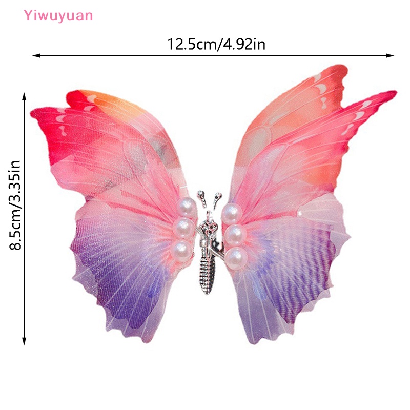 < Yiwuyuan > Kẹp Tóc Hình Bướm Phong Cách Cổ Điển Cho Bé Gái