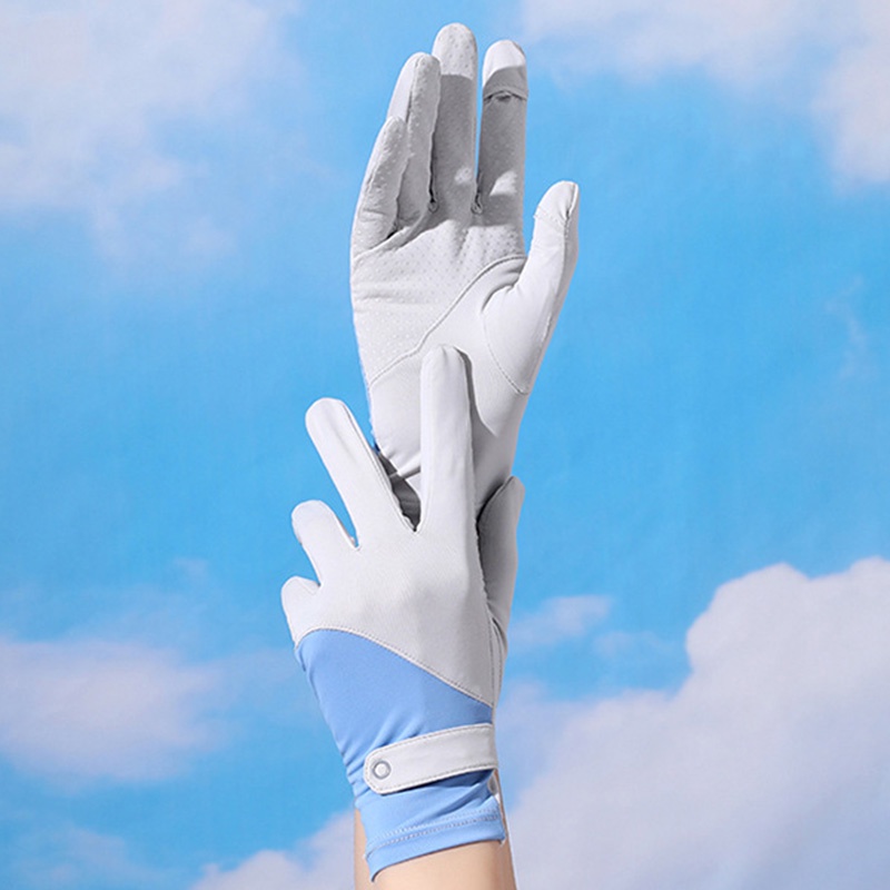 Găng Tay Chống Nắng Bằng Lụa Lạnh Mỏng Nhanh Khô Thoáng Khí Chống Trượt Có Thể Lộ Ngón Tay Khi Lái Xe LKZBR HYJP2 Cho Nữ